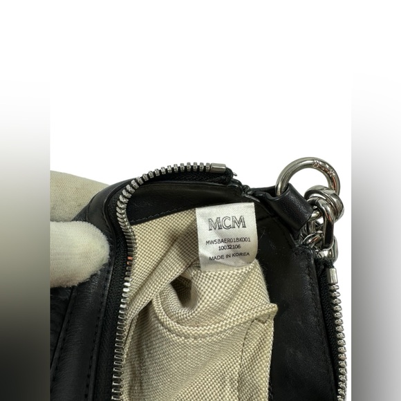 MCM Michael Cromer Delmy Visetos Mini signature black shoulder bag chain - Picture 15 of 16